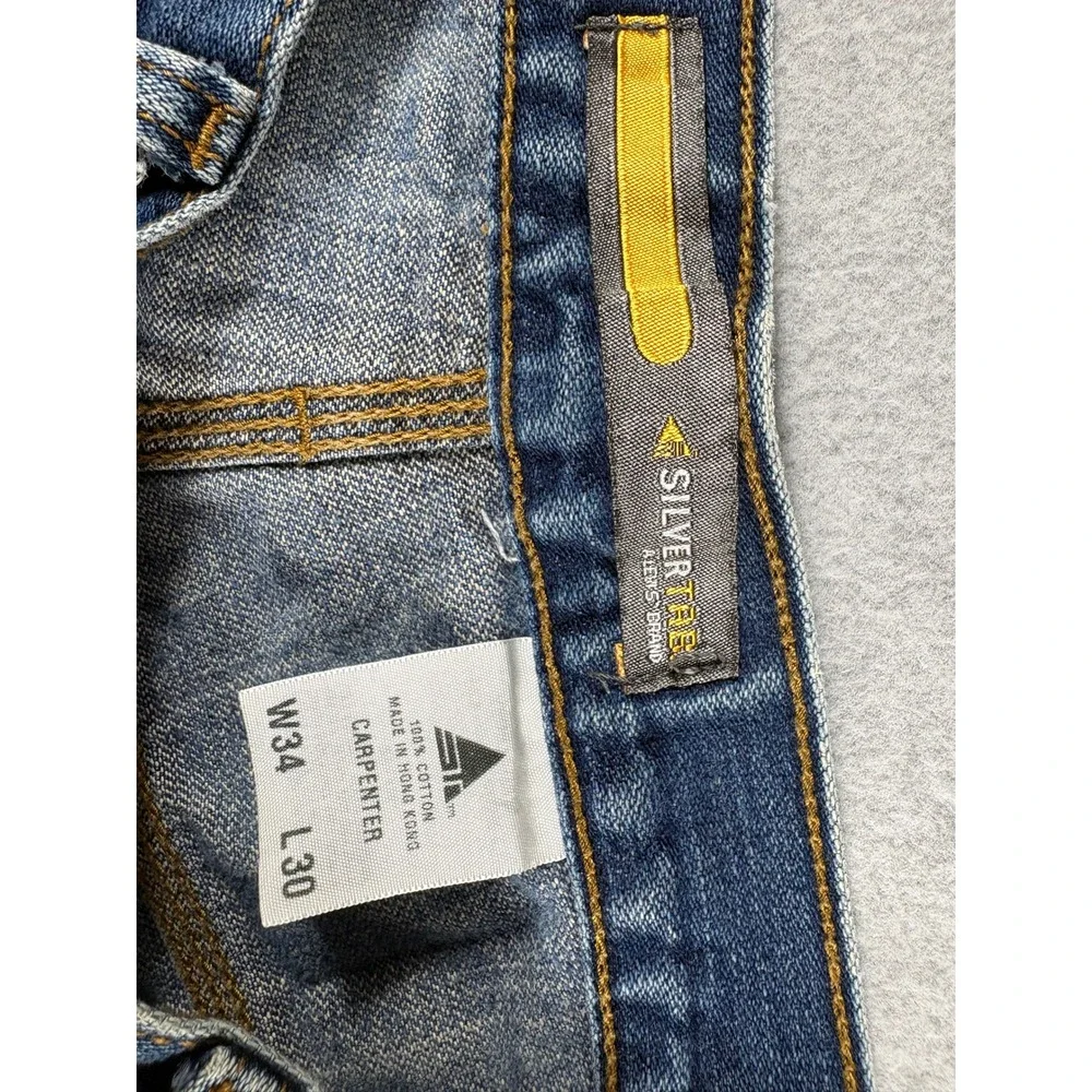 VTG Levi's Silver Tab Carpenter Jeans Mens 34x30 Blue Denim Baggy Y2K Wide Leg
